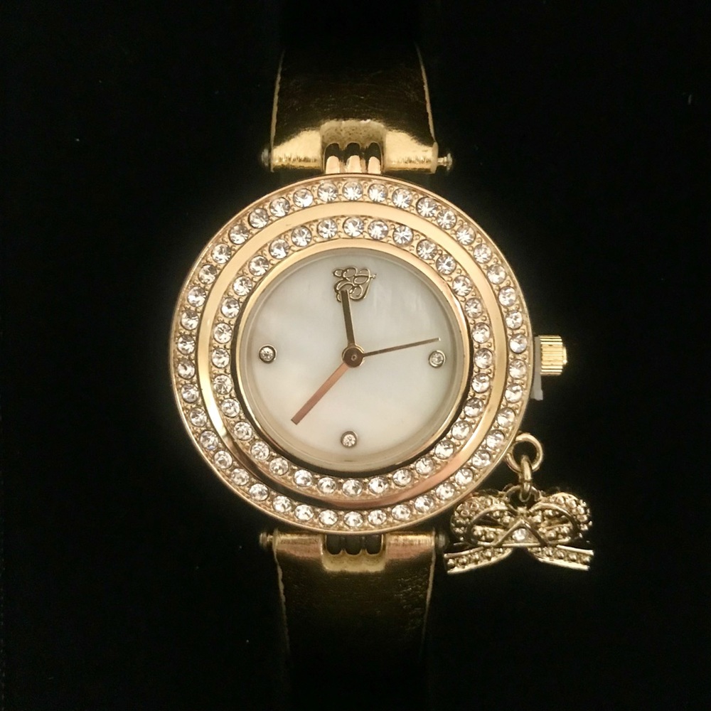 NEW Elizabeth Arden White Diamonds Gold watch 🎁
